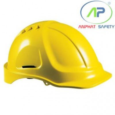 Nón BHLĐ Protector màu vàng, nhựa A.B.S, Núm vặn, có lỗ thoáng khí và dây quai 